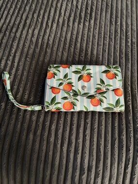 Orange Patterned Wristlet